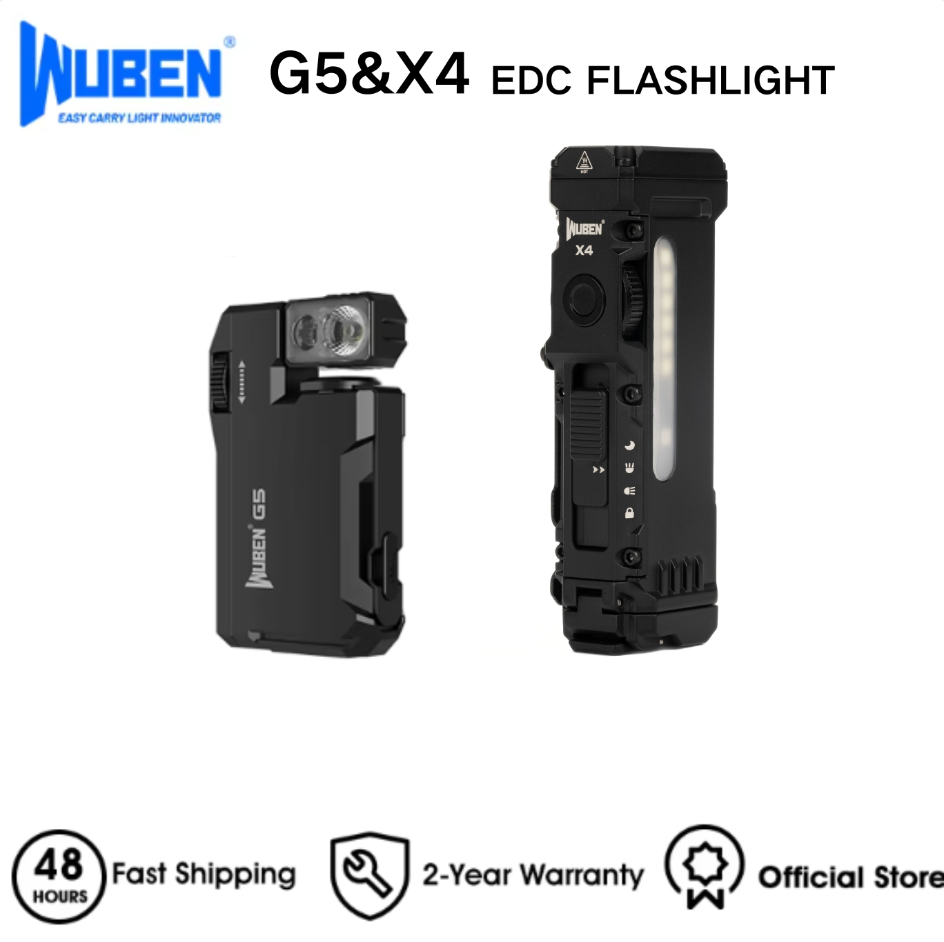Edc Carry Flashlight - WUBEN X4 & G5 EDC Flashlight