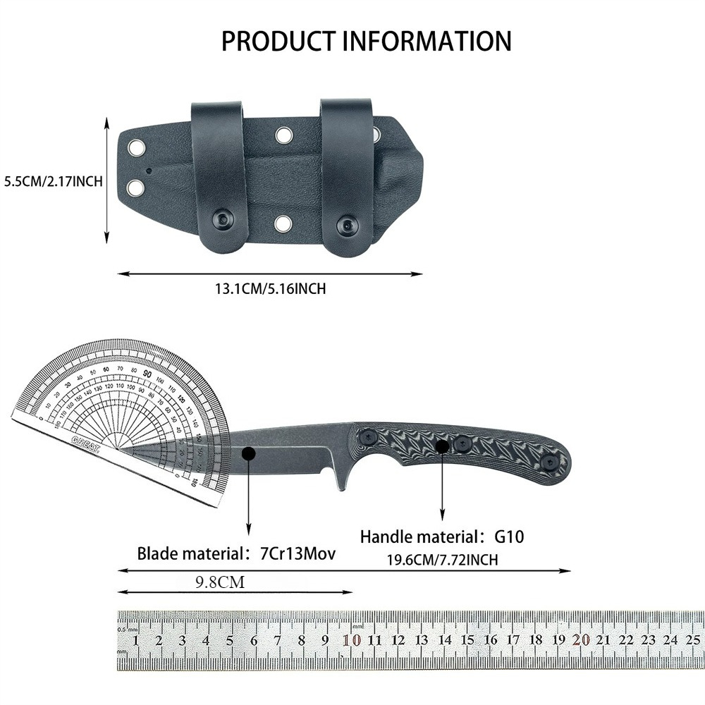 Full Tang Fixed Blade Knives 7 - Edc Carry Fixed Blade Knife reseña y precio