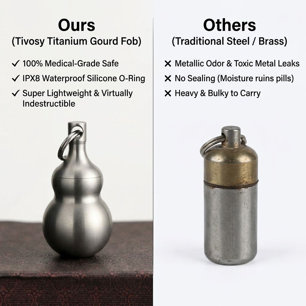 Tivosy Pure Titanium Lucky Gou - Pill Fob Capsule reseña y precio