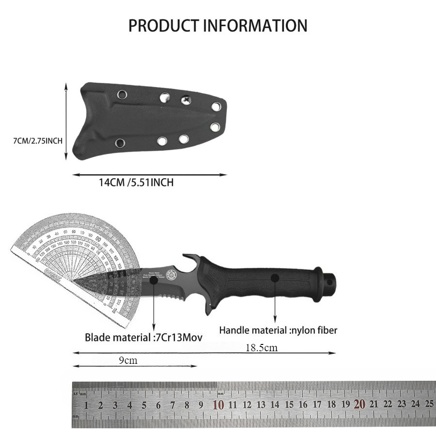 High-hardness Straight Knife 7 - Edc Carry Fixed Blade Knife reseña y precio