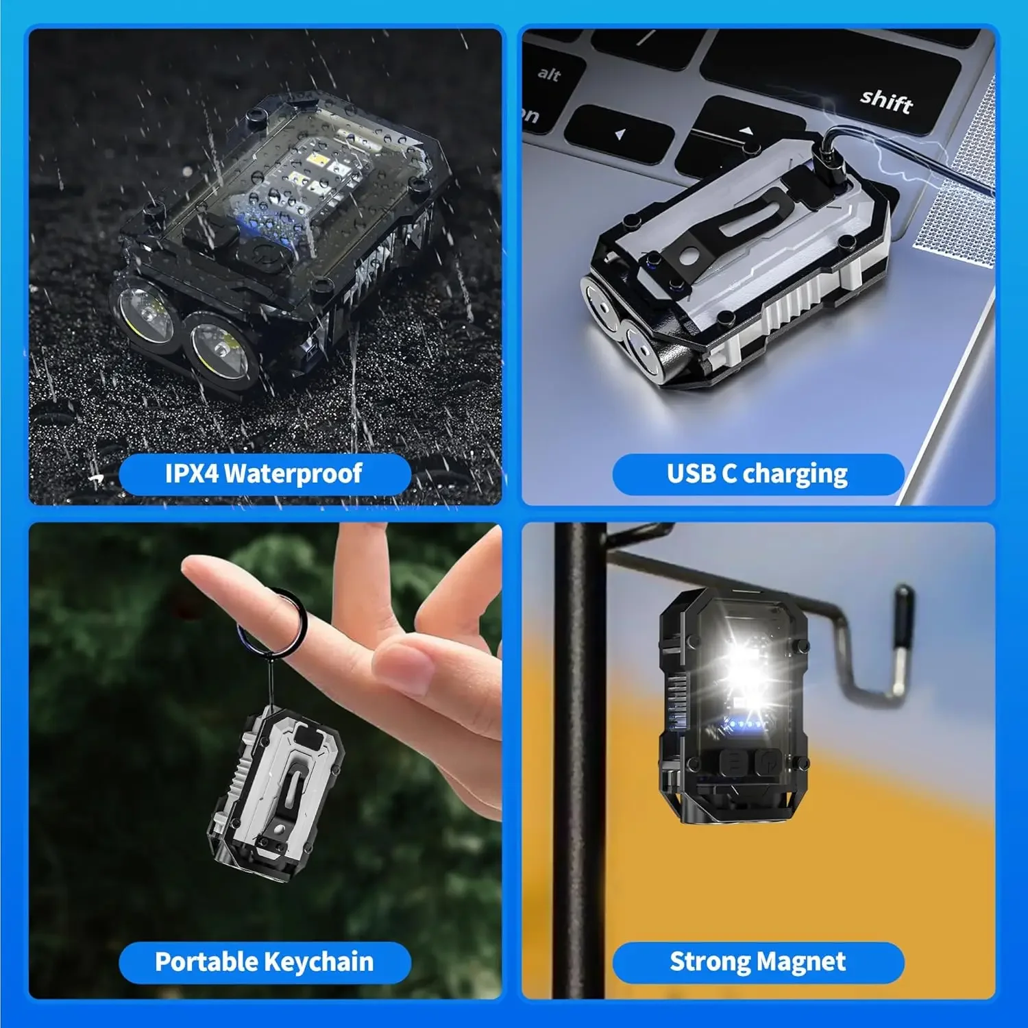 Clip-On Flashlight Rechargeabl - Keychain Flashlight reseña y precio