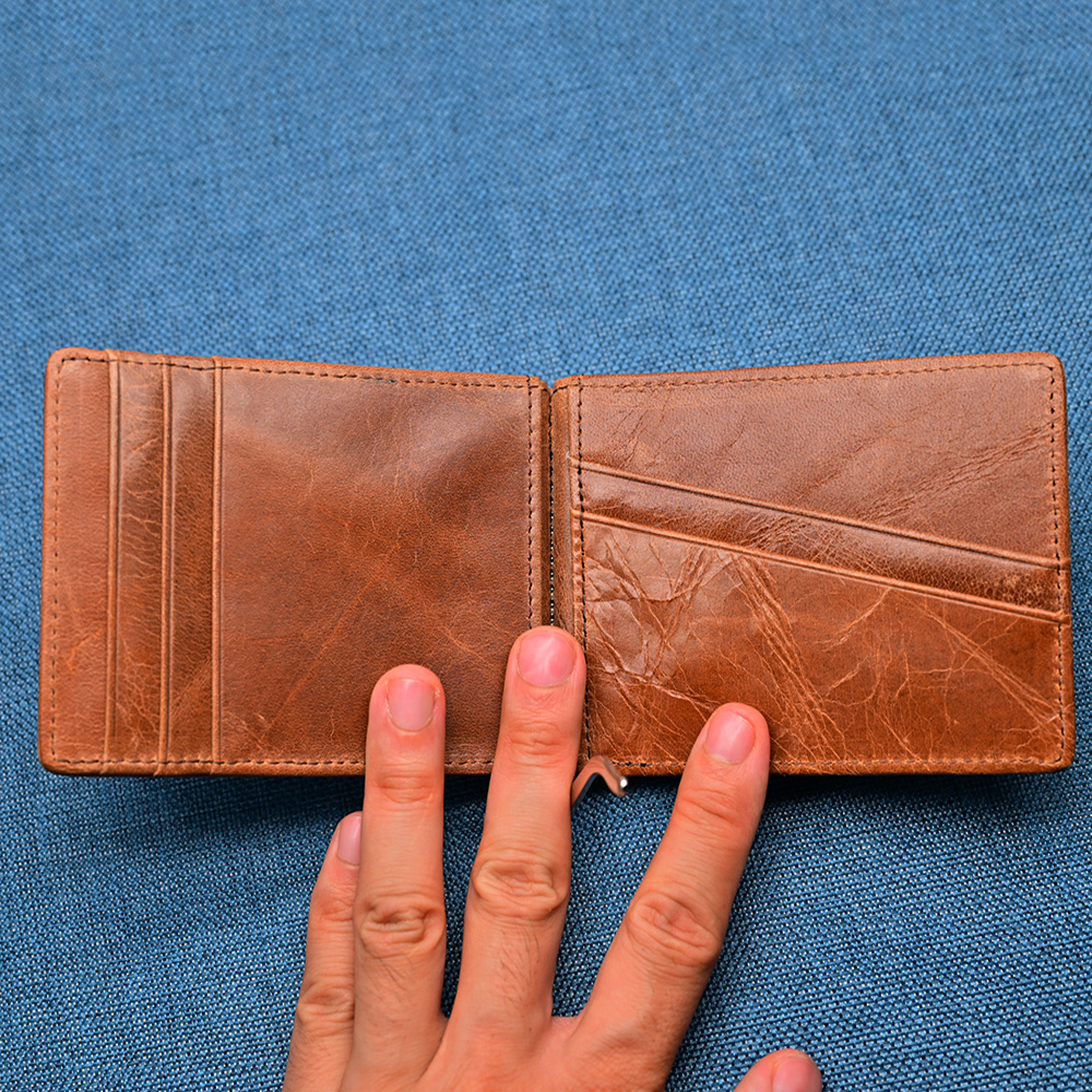 Genuine Leather Mens Wallet Mo - Money Clip Magnetic reseña y precio
