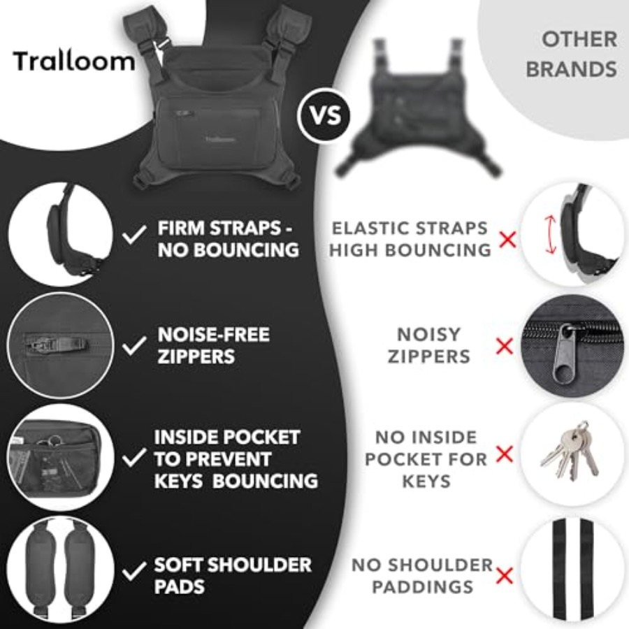 Running Chest Pack Reflective  - Leather Edc. Carry Pouch reseña y precio