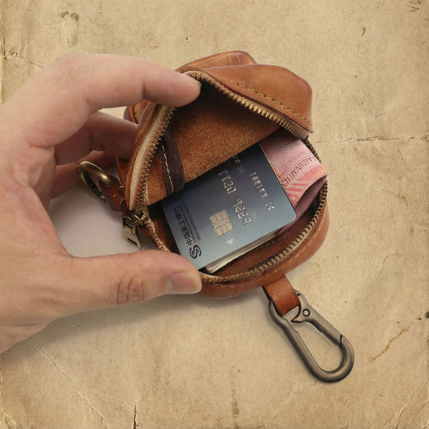 Rugged Vintage Leather Mini Cl - Leather Edc. Carry Pouch reseña y precio