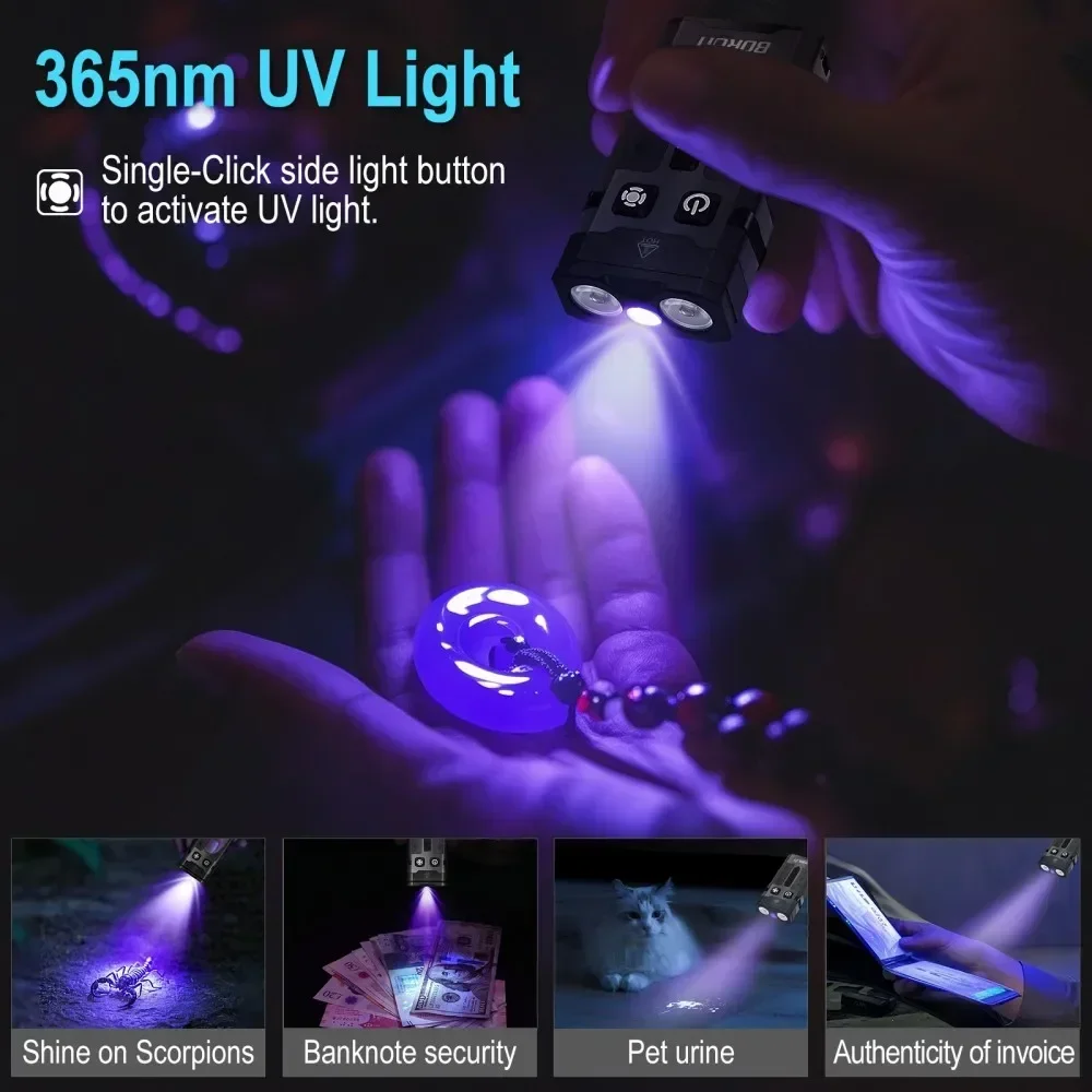 BORUiT EV20 1100LM EDC UV Keyc - Keychain Flashlight reseña y precio