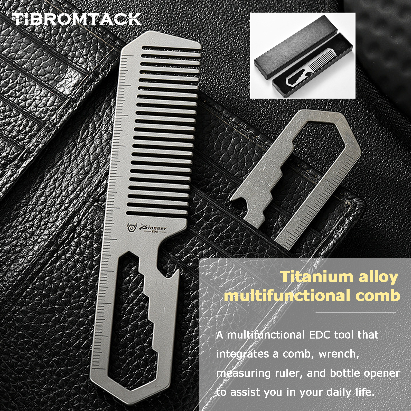 TIBROMTACK Titanium 4-in-1 EDC - Comb Pocket Titanium reseña y precio