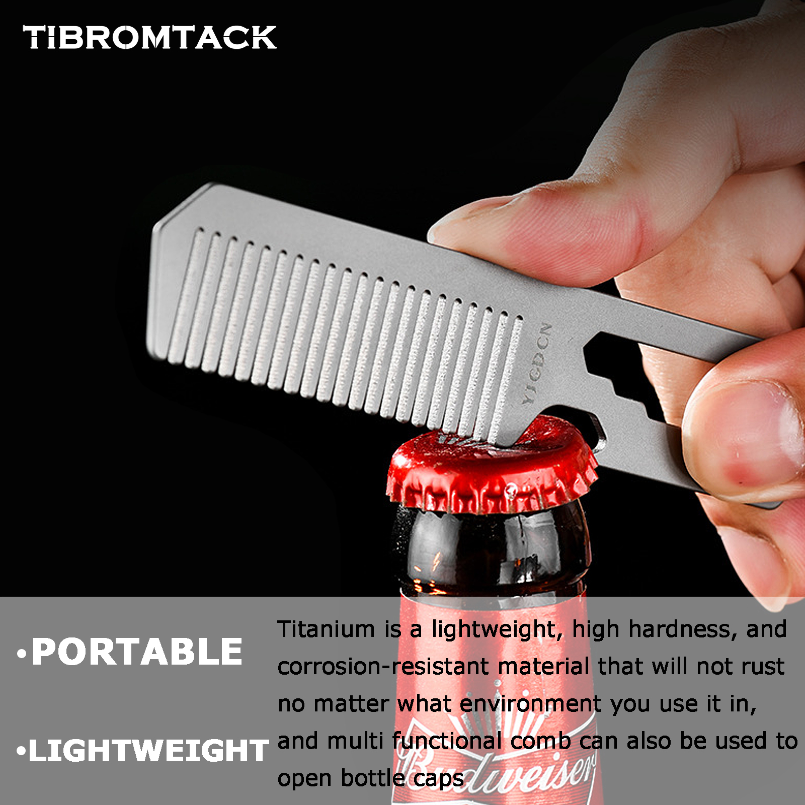 TIBROMTACK Titanium 4-in-1 EDC - Comb Pocket Titanium reseña y precio