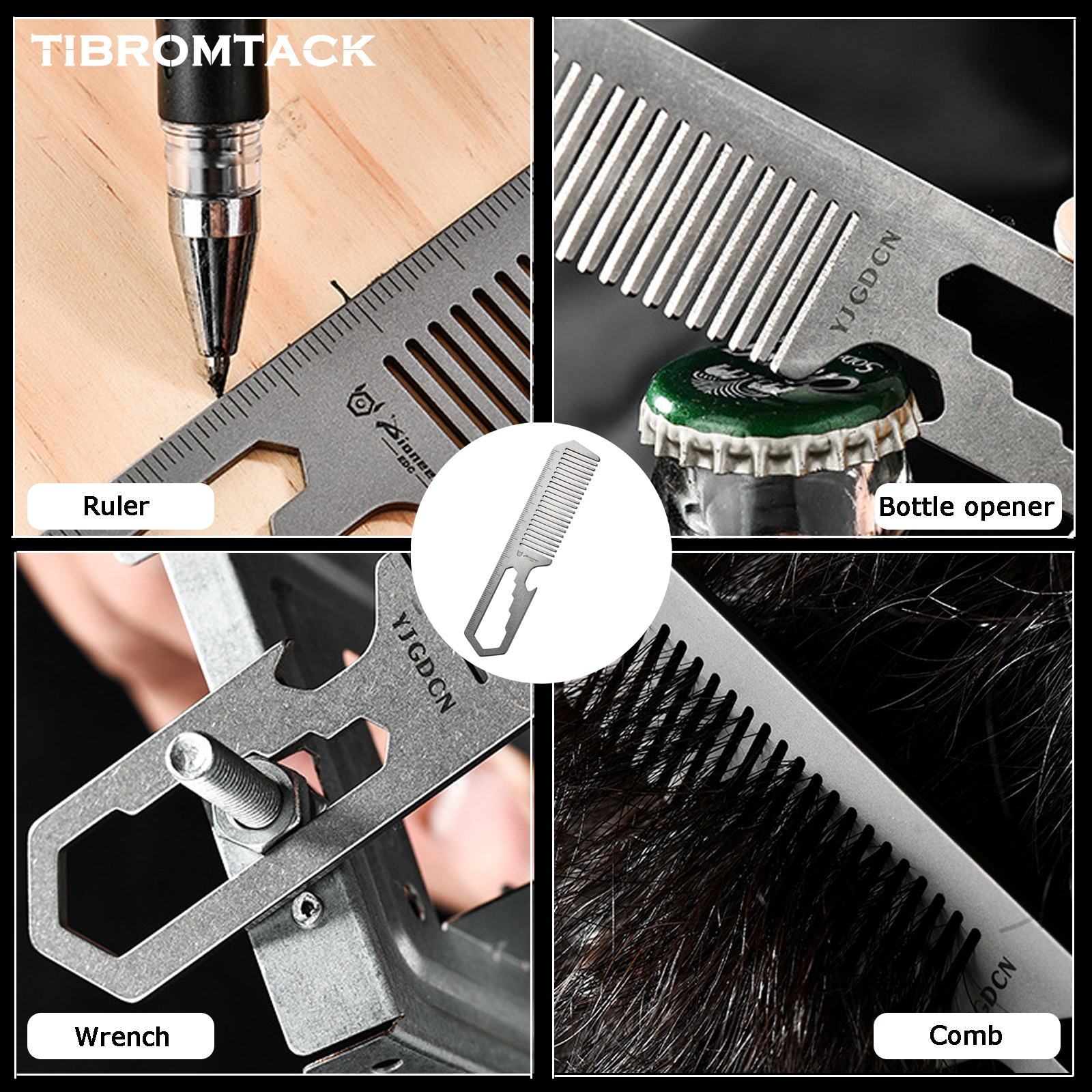 TIBROMTACK Titanium 4-in-1 EDC - Comb Pocket Titanium reseña y precio