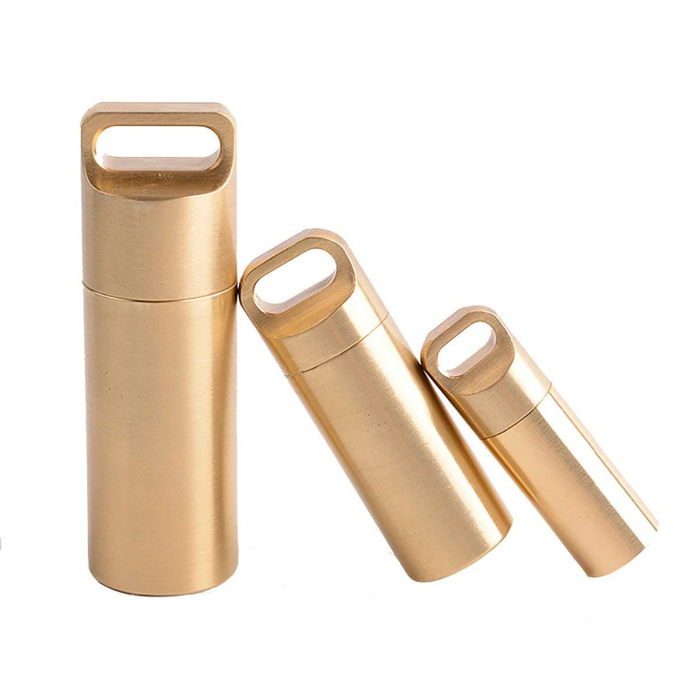 Brass Airtight Watertight Stor - Pill Fob Capsule reseña y precio