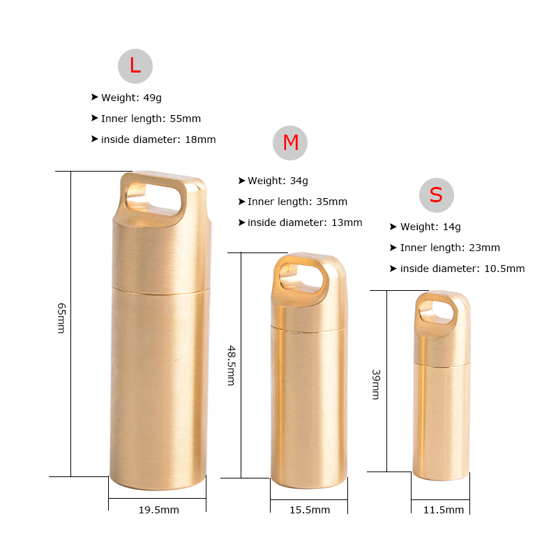 Brass Airtight Watertight Stor - Pill Fob Capsule reseña y precio