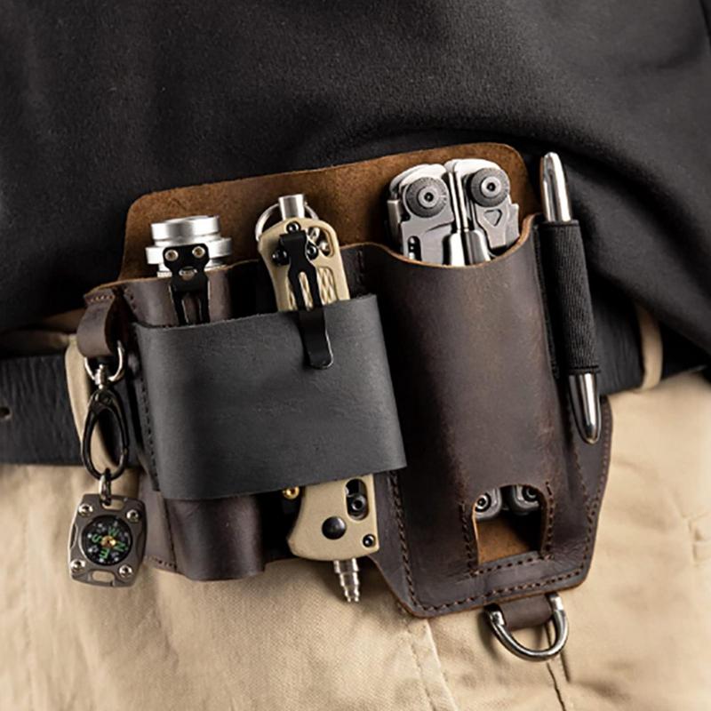 Men Leather EDCs Organizer She - Edc Carry Flashlight reseña y precio