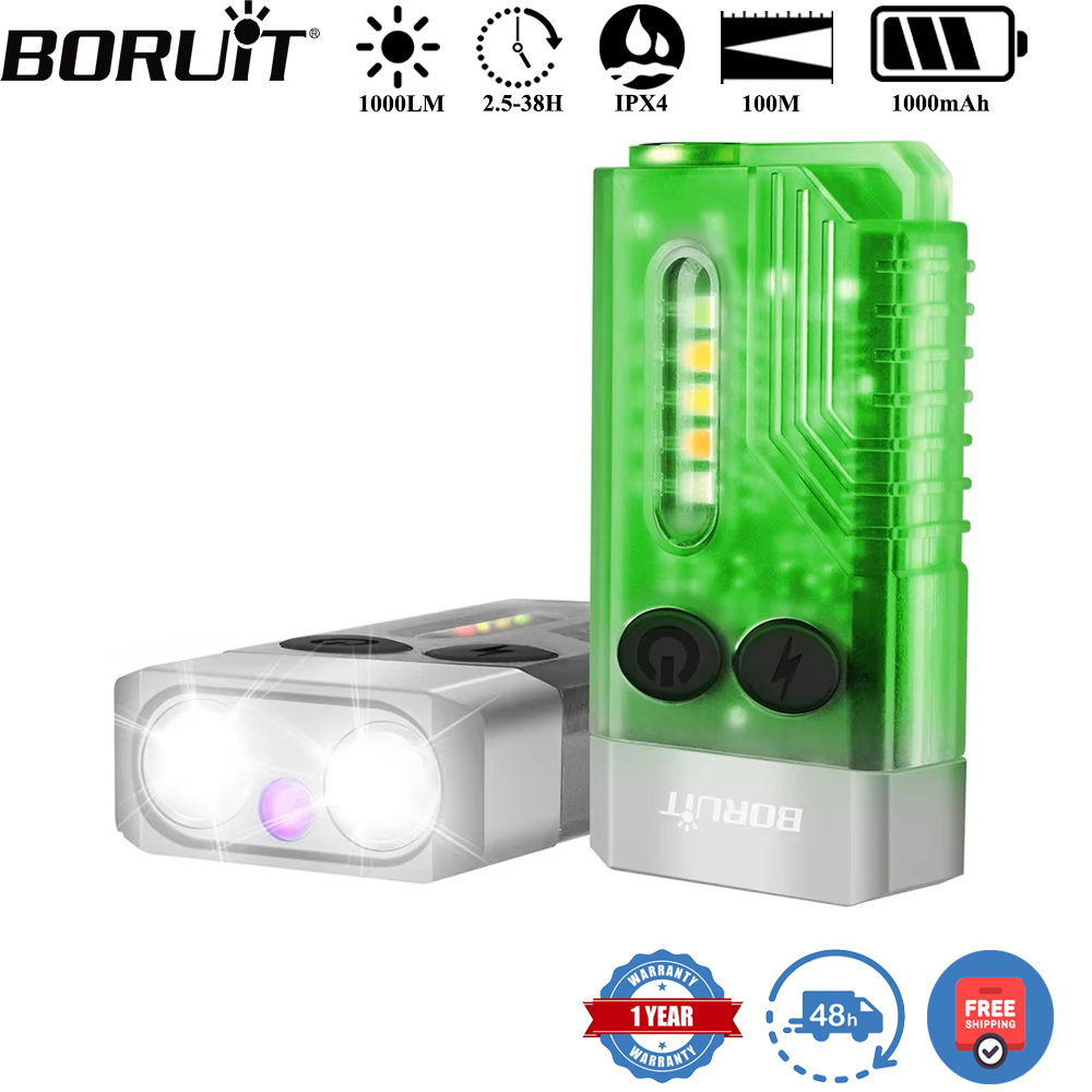 BORUiT V10 Keychain UV LED EDC - Keychain Flashlight reseña y precio