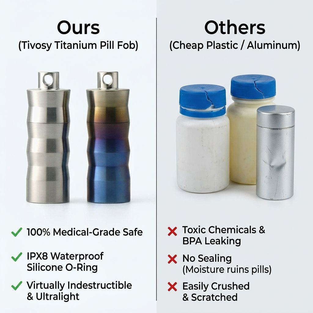 Tivosy Pure Titanium Pill Hold - Pill Fob Capsule reseña y precio