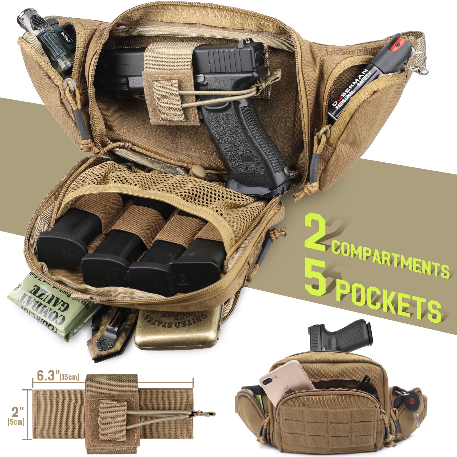 Tactical Concealed Carry Fanny - Edc Concealed Carry Holster reseña y precio
