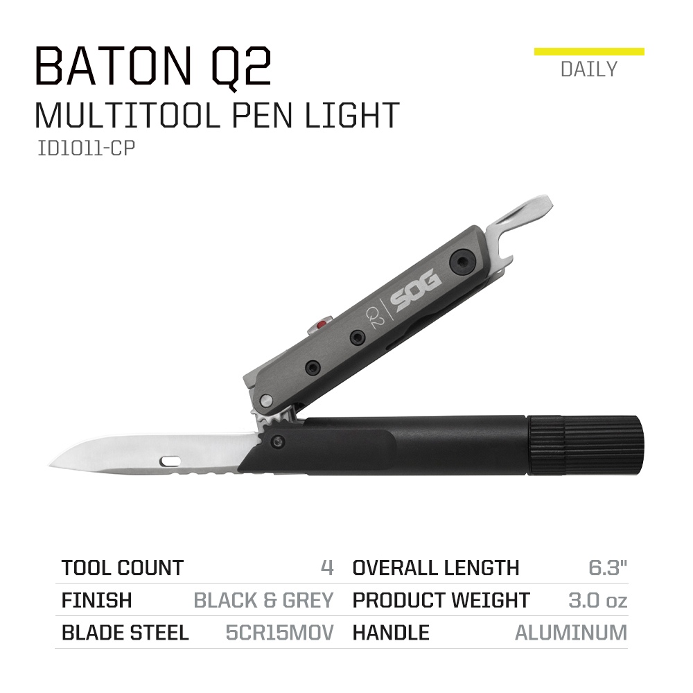 SOG BATON Q2 4 in 1 Multi-Tool - Edc Carry Flashlight reseña y precio
