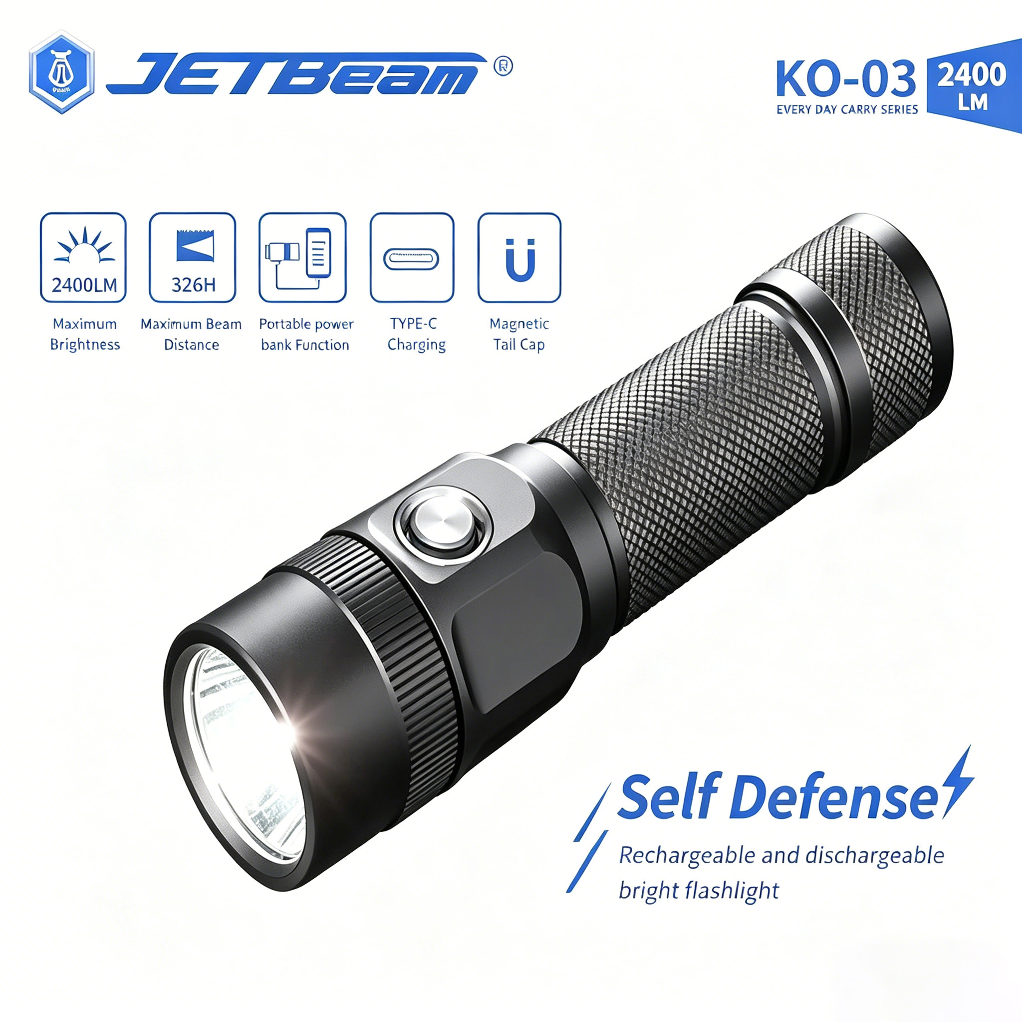 Jetbeam KO-03 EDC Flashlight 2 - Edc Carry Flashlight reseña y precio