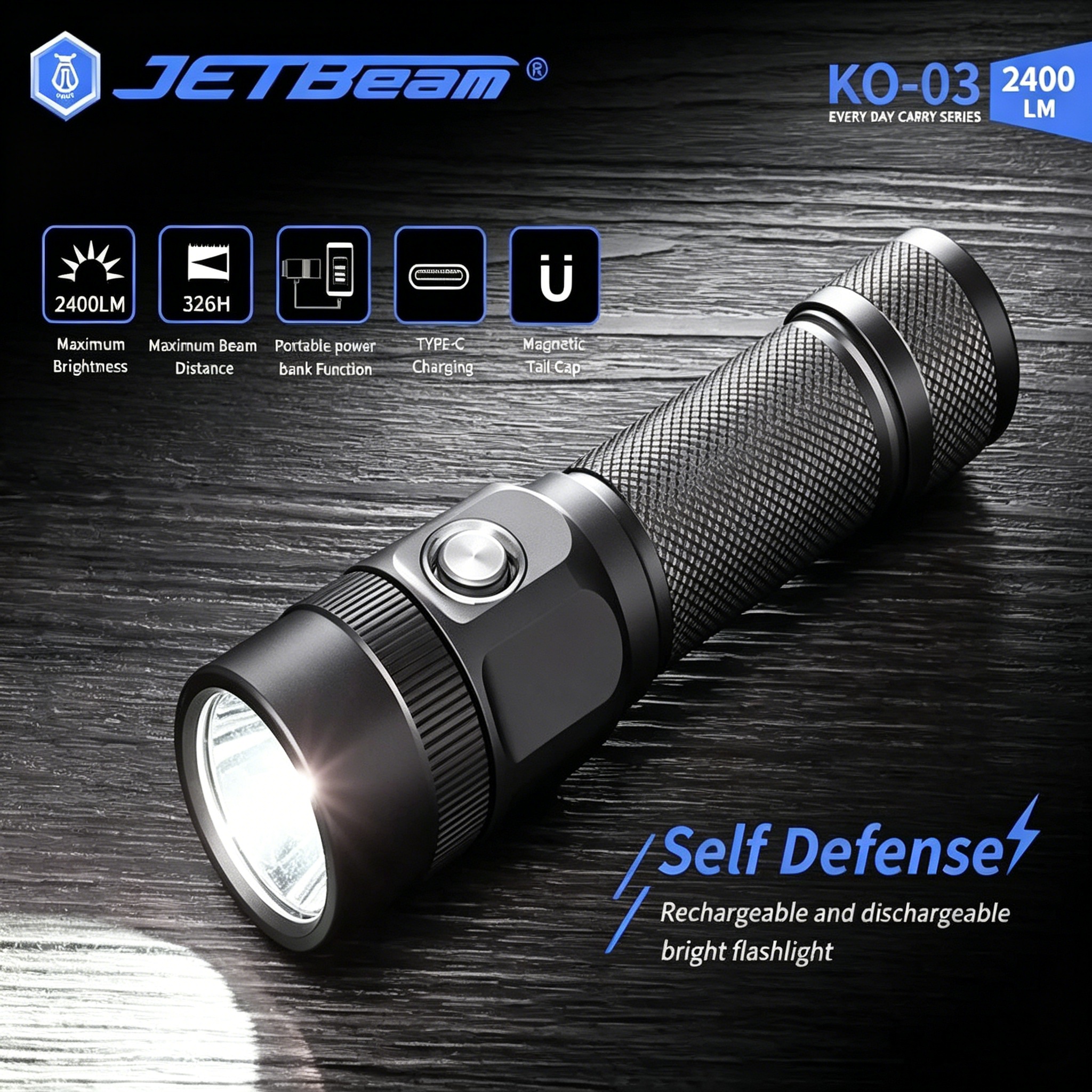Jetbeam KO-03 EDC Flashlight 2 - Edc Carry Flashlight reseña y precio