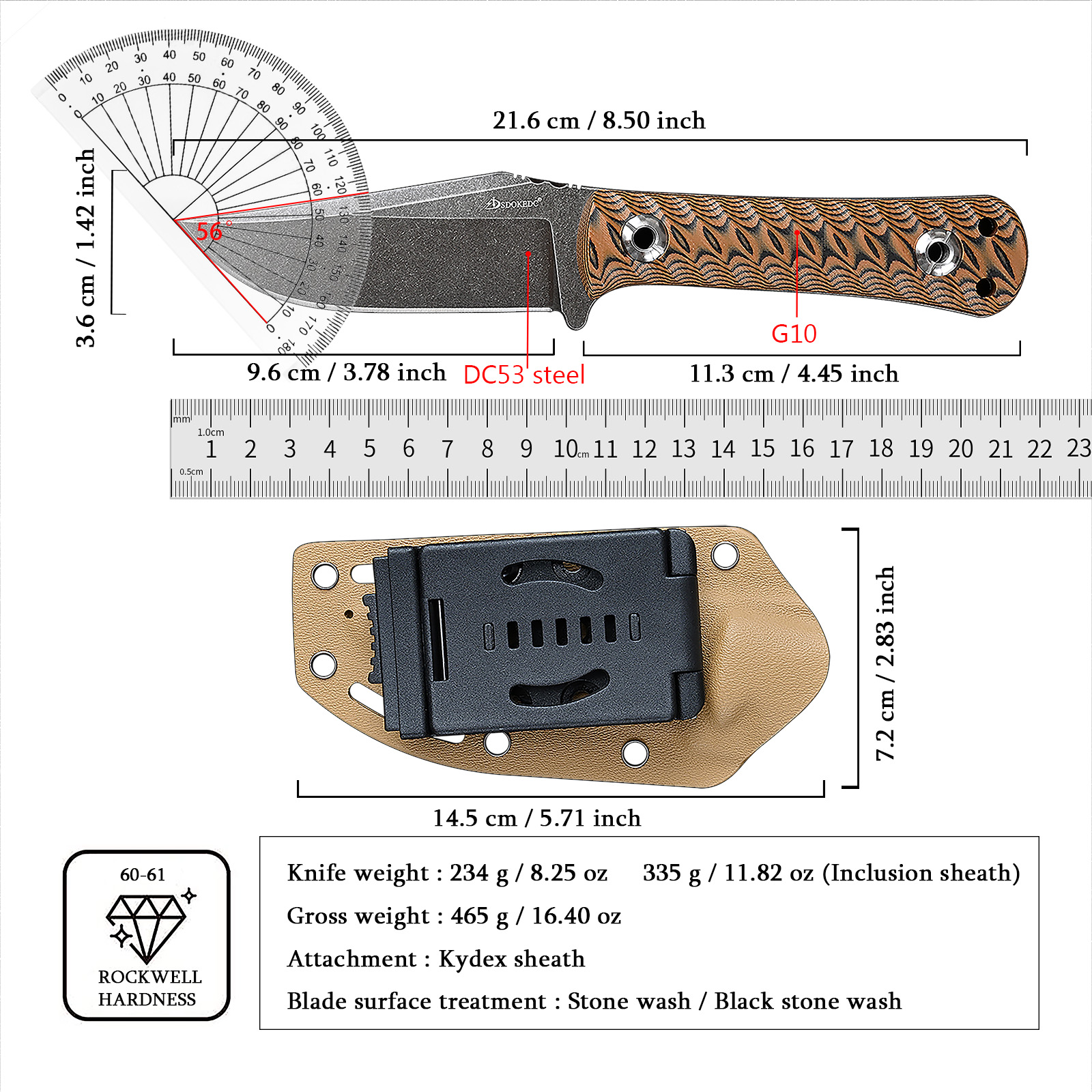 SDOKEDC Portable EDC Carry Cut - Edc Carry Fixed Blade Knife reseña y precio
